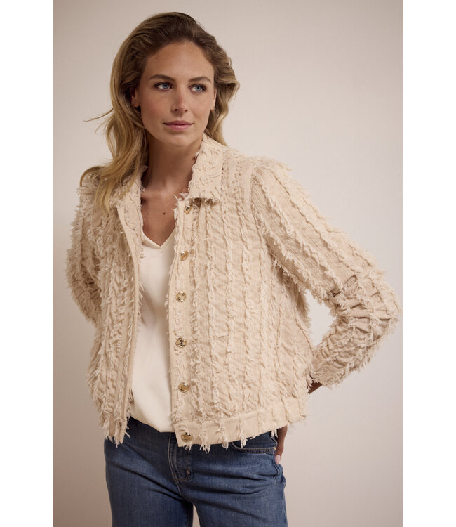 C15-17-801/006801-StoneMelange  Fancy Frilled Jacket