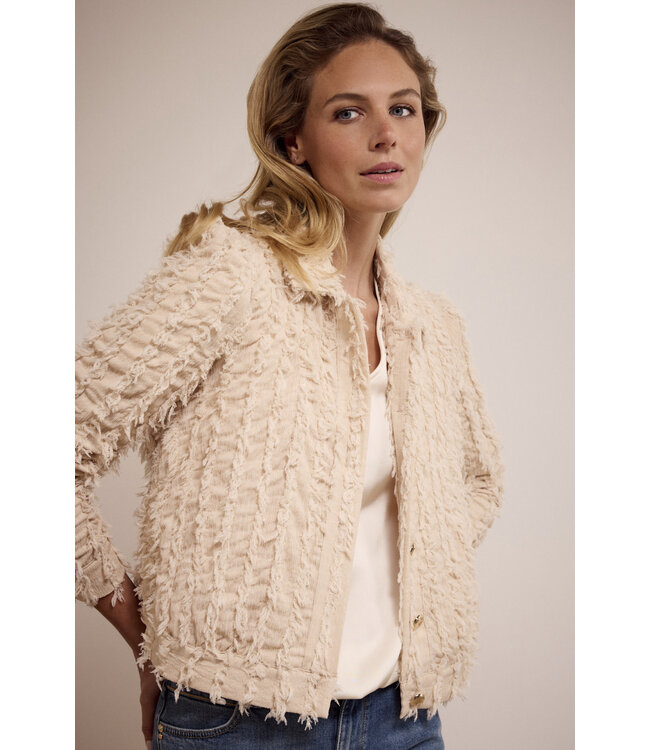 C15-17-801/006801-StoneMelange  Fancy Frilled Jacket