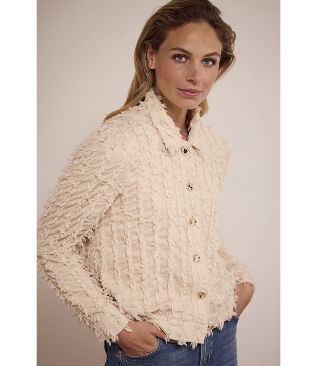 C15-17-801/006801-StoneMelange  Fancy Frilled Jacket