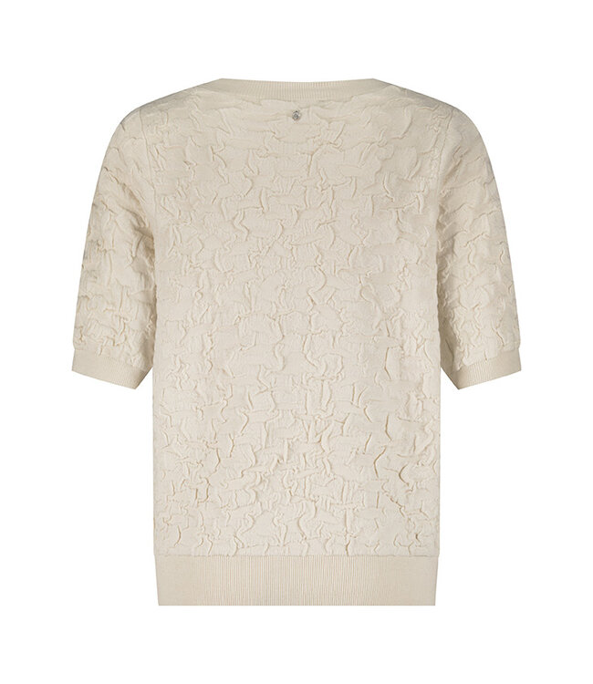 Y05-17-601/006800-Stone  Short-Sleeve 3D-Knit Jumper