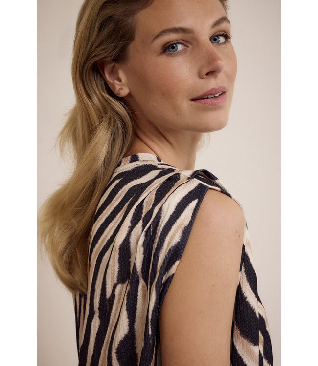 D02-17-401/009991-PrintNeutrals  Sleeveless Top Savannah Stripes