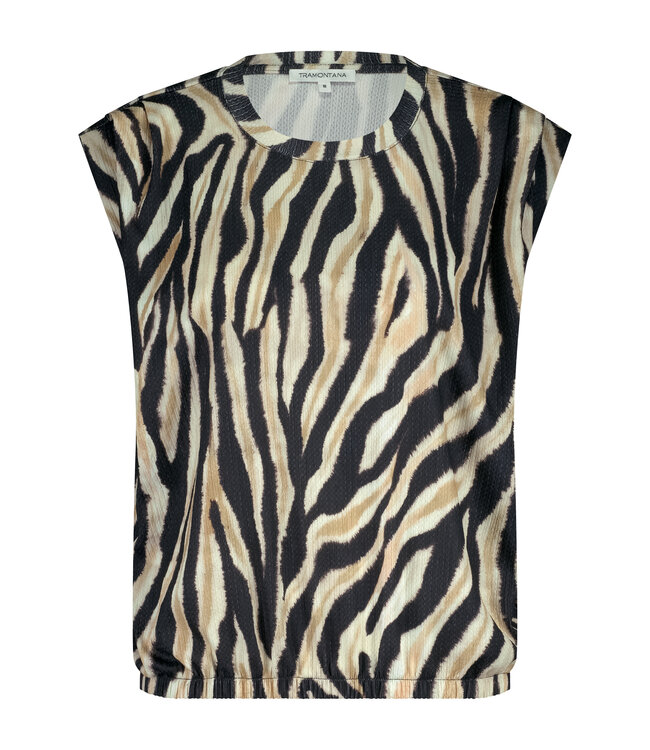 D02-17-401/009991-PrintNeutrals  Sleeveless Top Savannah Stripes