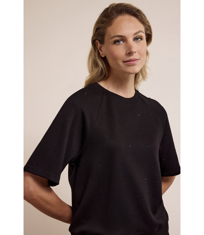 C12-17-601/009000-Black  Technical Sweat Jumper Rhinestones