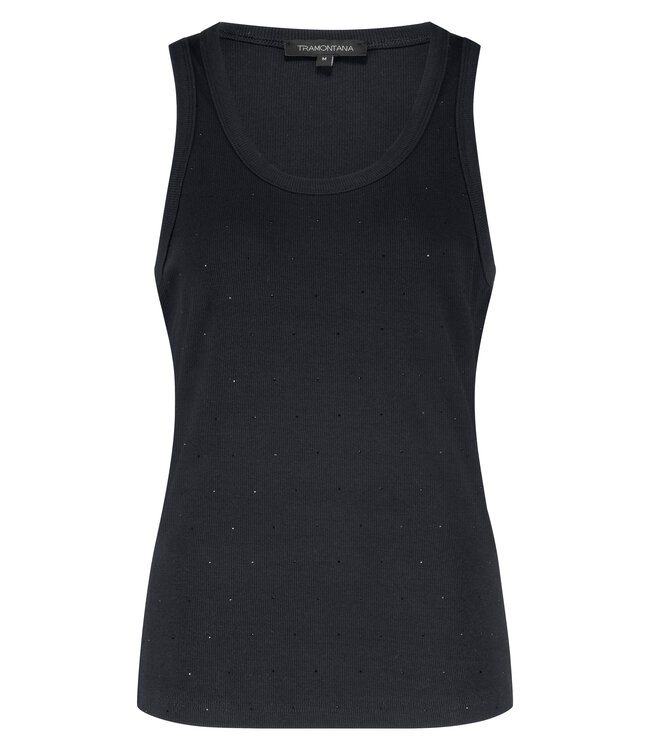Q09-17-401/009000-Black  Rhinestone Singlet