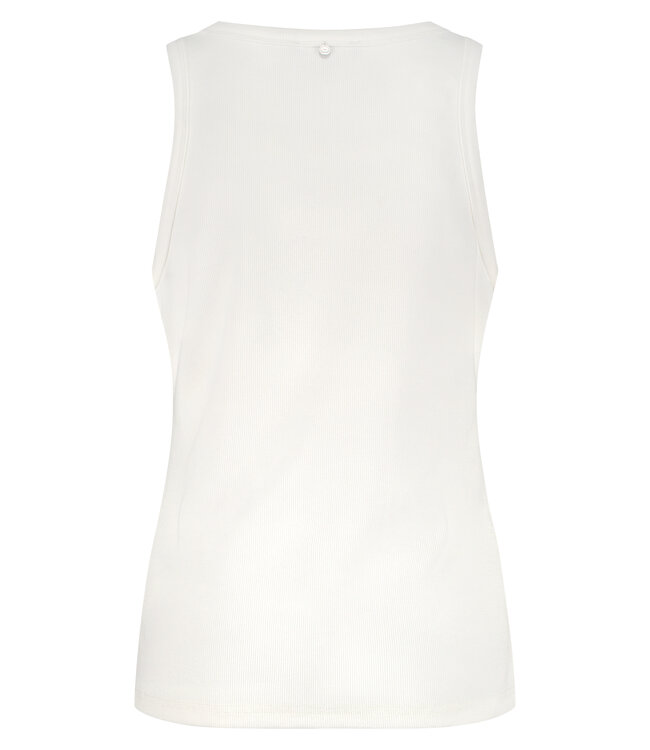 Q09-17-401/001100-OffWhite  Rhinestone Singlet