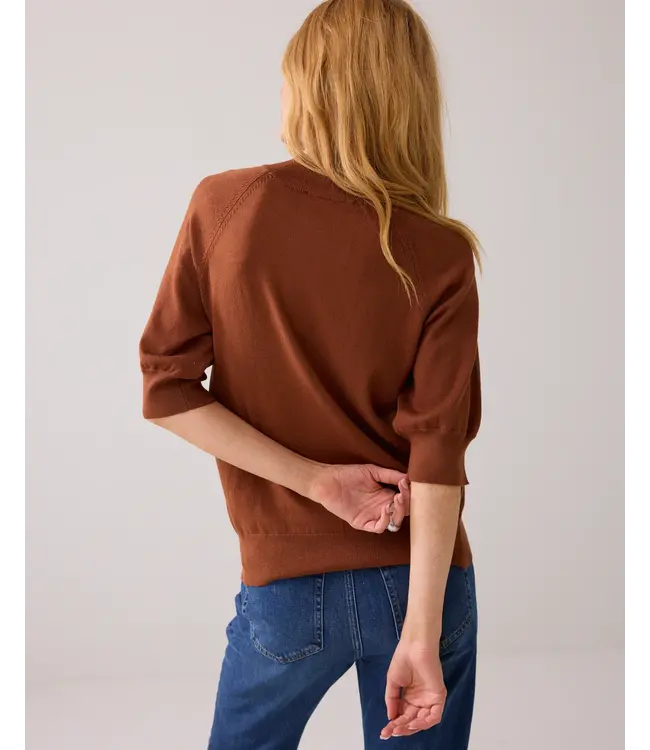7s7935-7980/000752-Cacao  Short sleeve sweater soft viscose polyamide knit