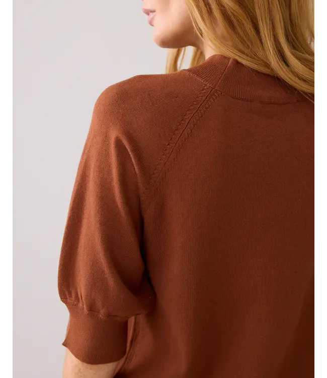 7s7935-7980/000752-Cacao  Short sleeve sweater soft viscose polyamide knit