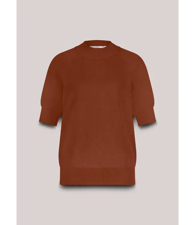 7s7935-7980/000752-Cacao  Short sleeve sweater soft viscose polyamide knit