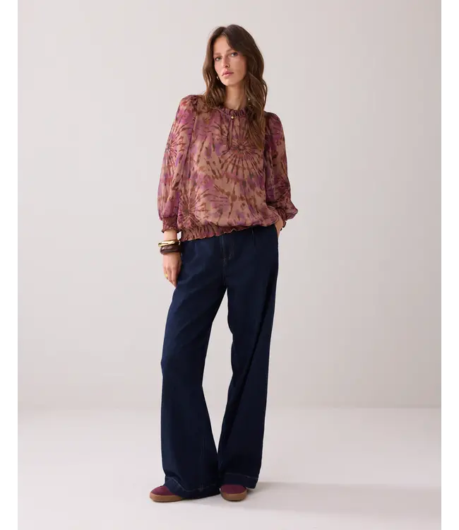 2s3348-12269/000120-MultiColour  Top smock Tie dye print