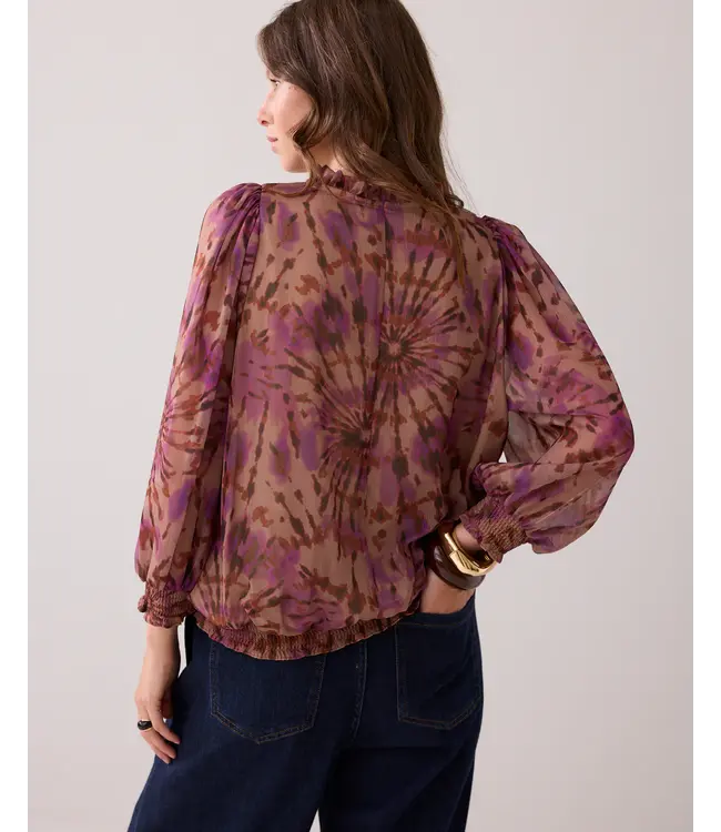 2s3348-12269/000120-MultiColour  Top smock Tie dye print