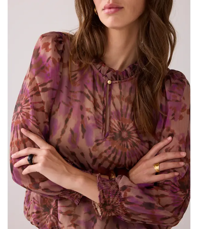 2s3348-12269/000120-MultiColour  Top smock Tie dye print