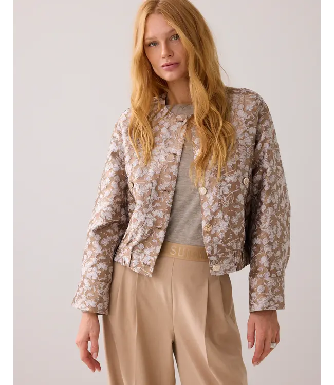 1s1205-12293/000722-Alpaca  Jacket bomber Leaves jaquard