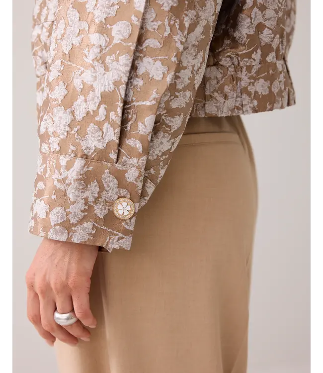 1s1205-12293/000722-Alpaca  Jacket bomber Leaves jaquard