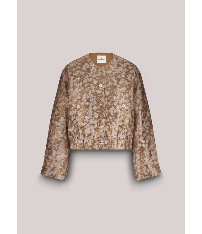 1s1205-12293/000722-Alpaca  Jacket bomber Leaves jaquard