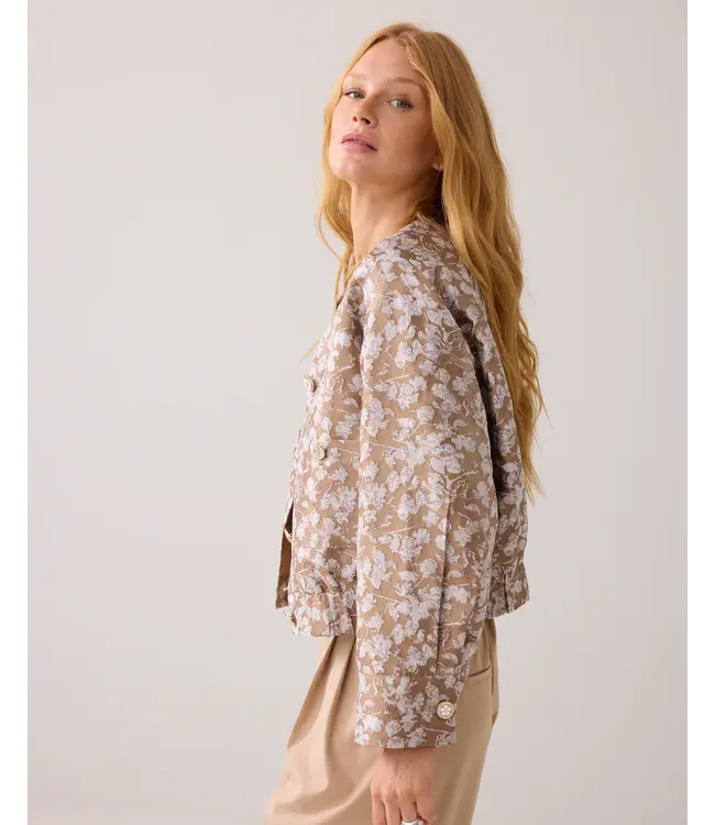 1s1205-12293/000722-Alpaca  Jacket bomber Leaves jaquard