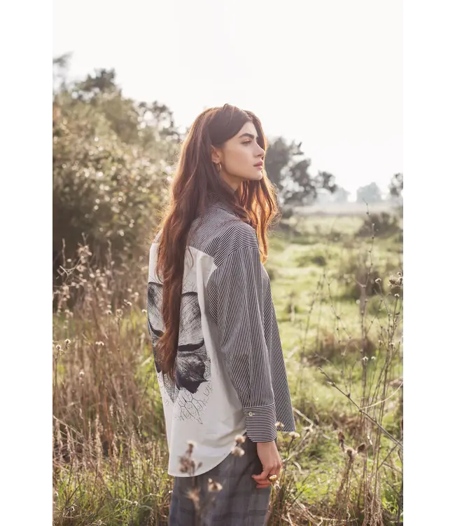 2s3347-12271/000990-Black  Blouse Big flower cotton