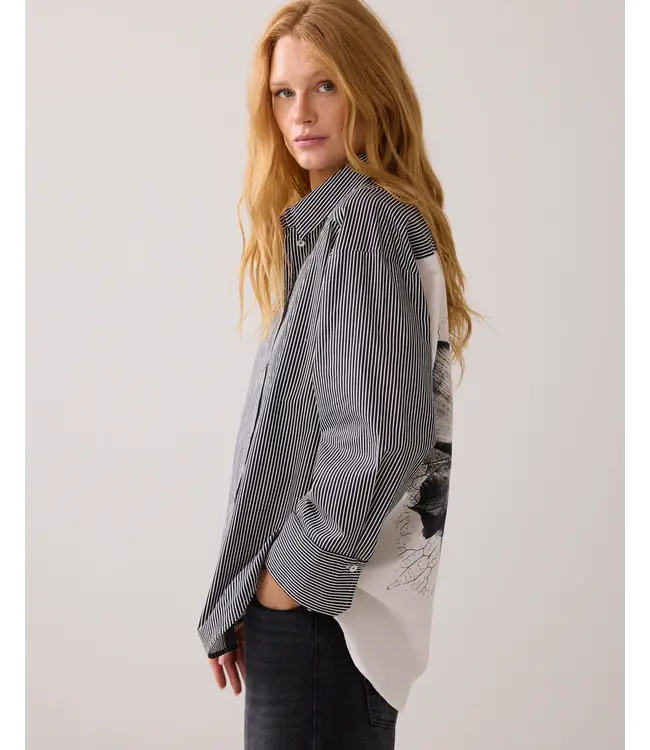 2s3347-12271/000990-Black  Blouse Big flower cotton