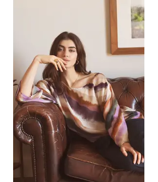 Summum Woman 2s3359-12272/000120-MultiColour  Top wide sleeves Zigzag print