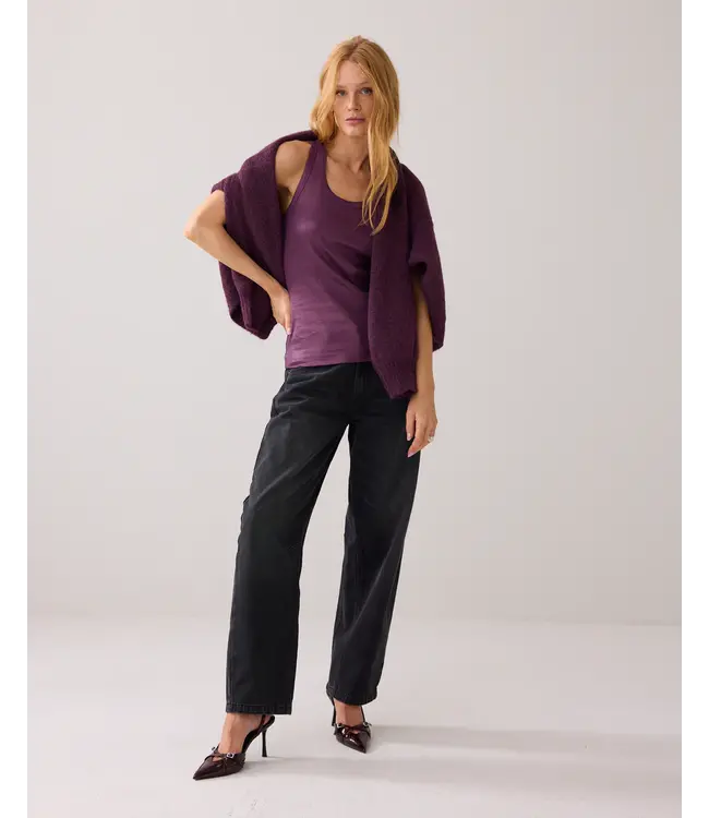 3s4873-5138/000324-WineBerry  Rib tanktop cotton rib