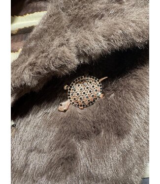 Label Dot 2529001/Roze  Broche Schildpad