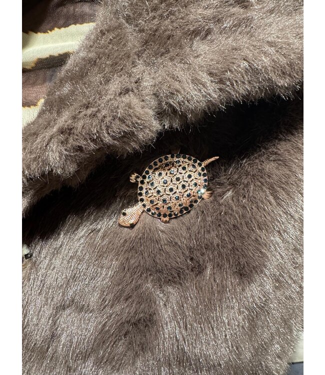 2529001/Roze  Broche Schildpad