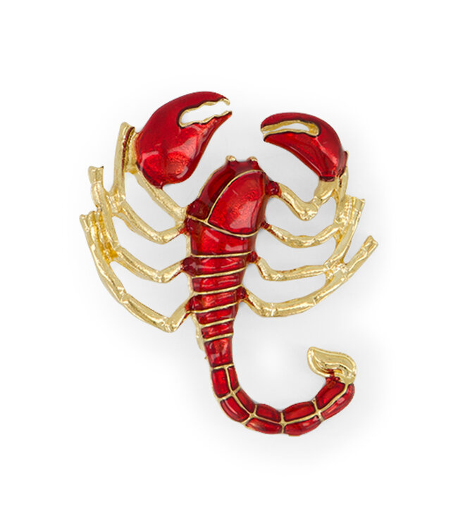 2529000/Rood  Broche Schorpioen