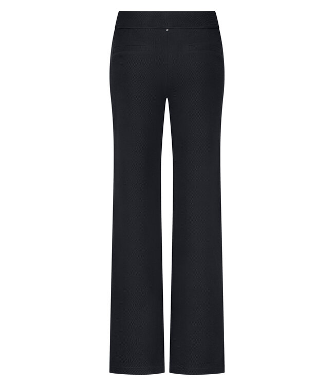 E01-17-101/009000-Black  Structured Wide-Leg Trousers