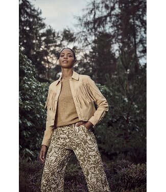 Tramontana C02-17-801/002800-Camel  Heavy Twill Fringe Jacket