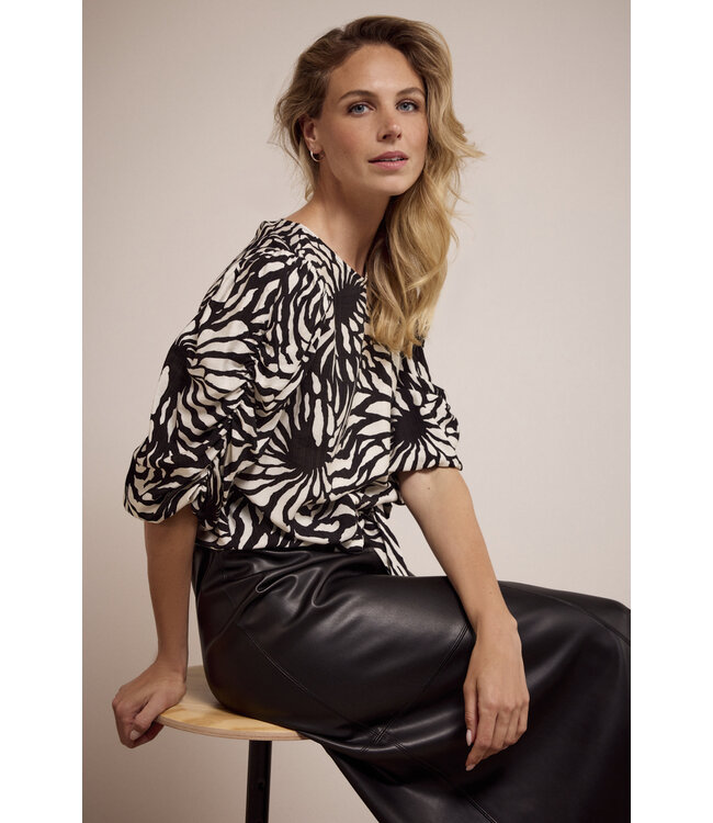 Q11-17-201/009000-Black  PU Maxi Skirt