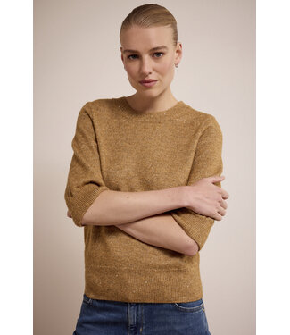 Tramontana O02-17-601/002801-CamelMelange  Short-Sleeve Sequin Jumper