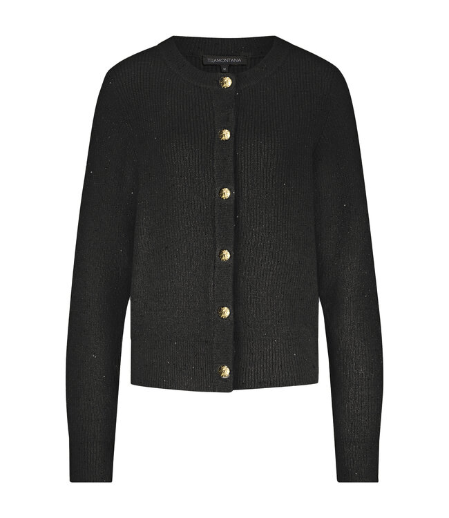 O02-17-701/009000-Black  Sequin Cardigan