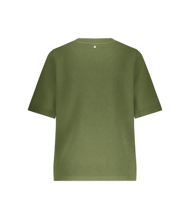 E01-17-401/006501-Moss  Structured Short-Sleeve Top