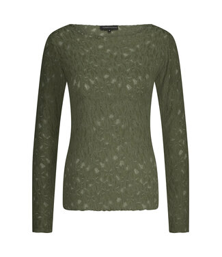 Tramontana C42-17-401/006501-Moss  Brushed Stretch Lace Top