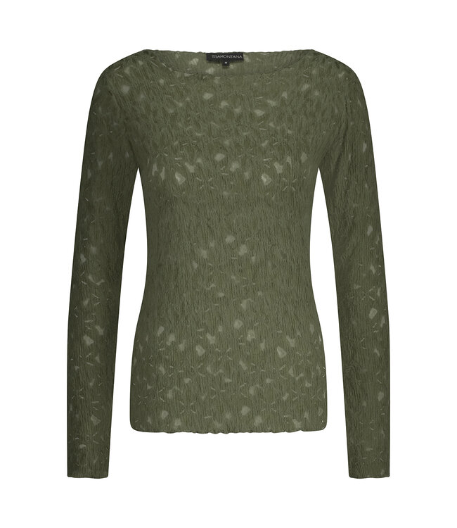 C42-17-401/006501-Moss  Brushed Stretch Lace Top