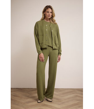 Tramontana E01-17-101/006501-Moss  Structured Wide-Leg Trousers