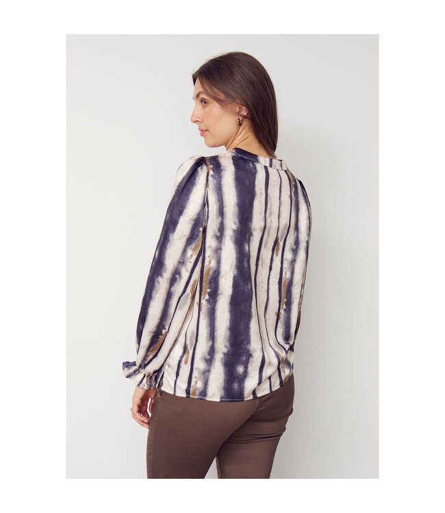 W25.57460/L32EarthTones  Melba Flounce Blouse