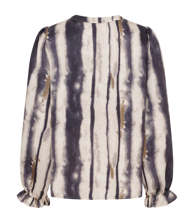 W25.57460/L32EarthTones  Melba Flounce Blouse