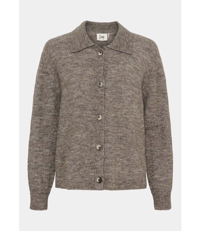 W25.57301/361TaupeMelange  Anna Colar Cardigan