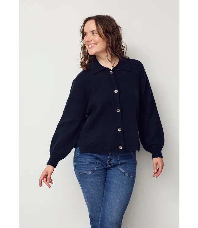 W25.57301/657NavyMelange  Anna Colar Cardigan