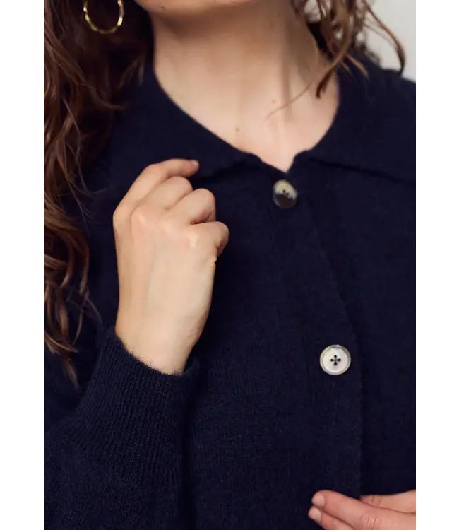 W25.57301/657NavyMelange  Anna Colar Cardigan