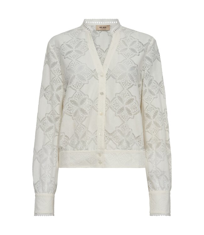 173470/Ecru  MMMonia Yen Lace Shirt