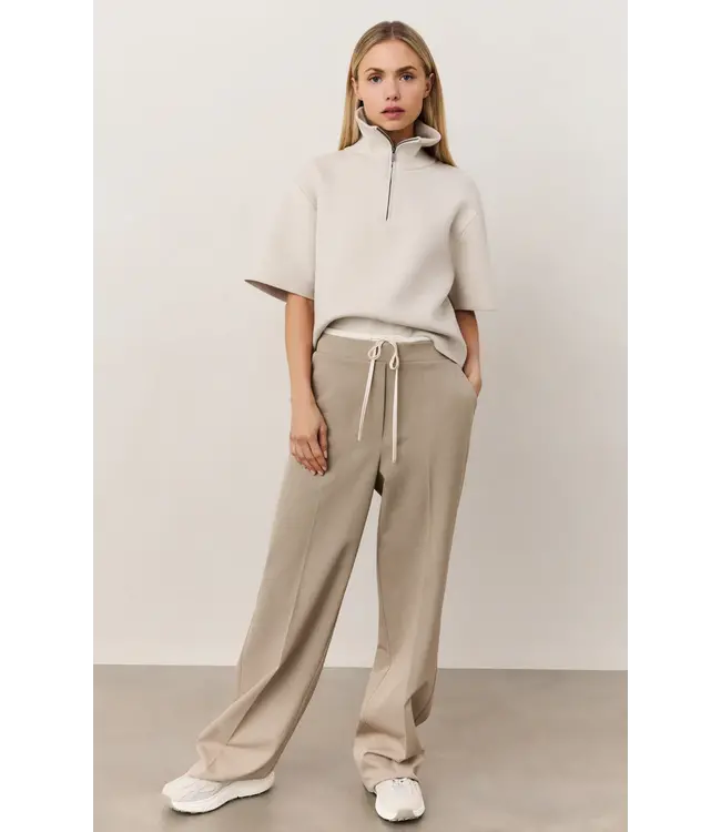 01-301211-509/990062  Woven wide leg trousers with contrast waistband