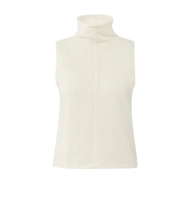 01-000492-509/99015  Sleeveless sweater with high neck and cable detail