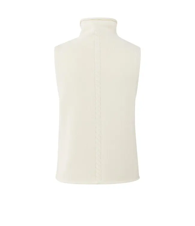 01-000492-509/99015  Sleeveless sweater with high neck and cable detail