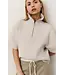 YAYA 01-000490-509/99005  Short sleeve sweater with collar and half zip