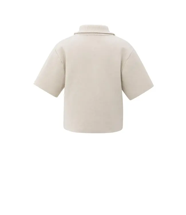 01-000490-509/99005  Short sleeve sweater with collar and half zip