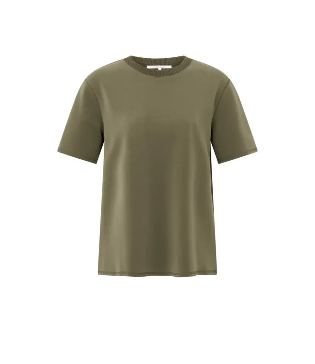 01-109097-509/80820  T-shirt with knitted ribbed neckline