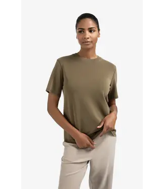 YAYA 01-109097-509/80820  T-shirt with knitted ribbed neckline YAYA 01-109097-509/80820  T-shirt with knitted ribbed neckline