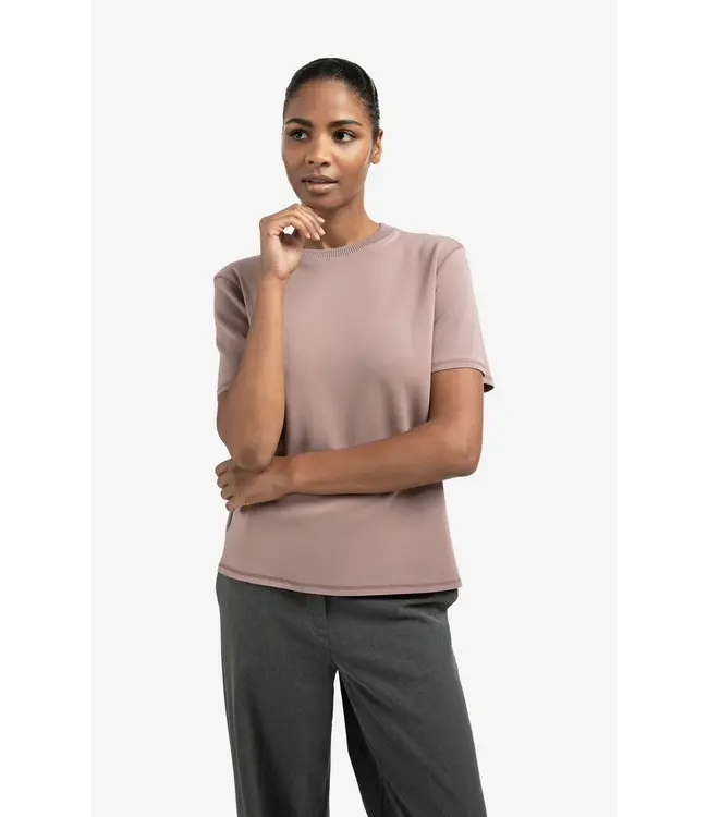 01-109097-509/99016  T-shirt with knitted ribbed neckline