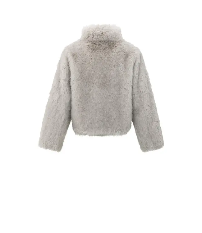 02-001058-509/99001  Faux fur jacket with stand-up collar